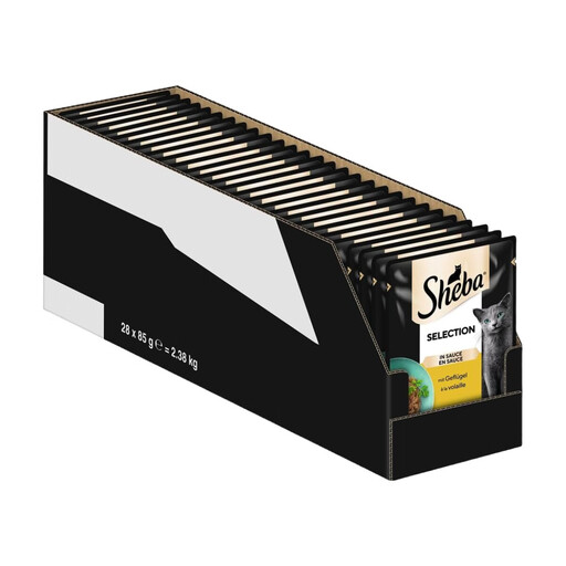 Sheba Portion Pouch Wet Cat Food Selection in Sauce with Poultry 28 x 85g