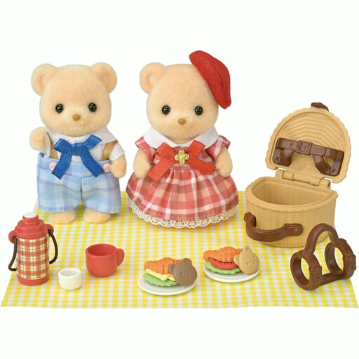 Sylvanian Families Biscuit Bear Brother & Sister Delicious Picnic Playset