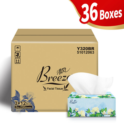 BREEZE Blossom Tissue Box, 7,200 Sheets