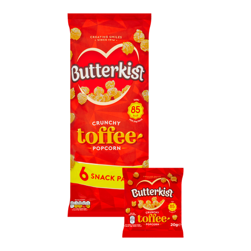 Butterkist Crunchy Toffee Popcorn Snack Packs 6 x 20g