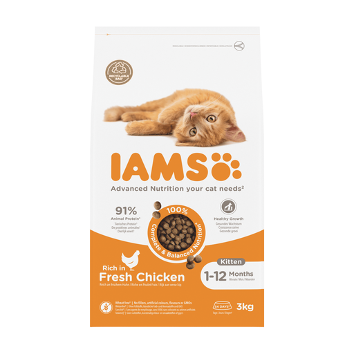 Iams cat kitten/junior chicken 3kg
