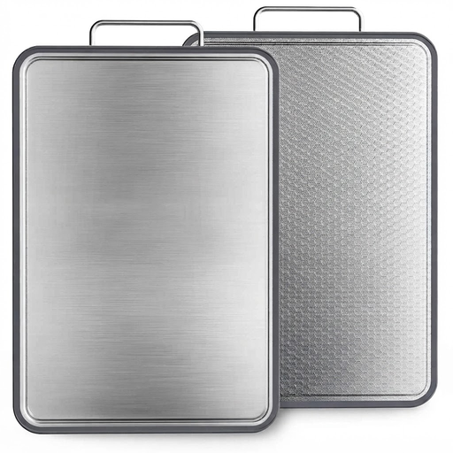 Double-side Stainless Steel Cutting Board with Juice Groove