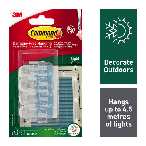 3M Command Clear Outdoor Light Clips with Foam Strips