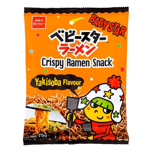 Baby Star Crispy Ramen Snack Yakisoba Thin 75g