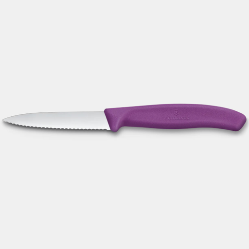 Swiss Classic, Vegetable Knife, 8cm, Serrated, Pointed Tip, Violet