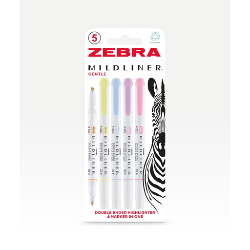 Zebra MILDLINER Highlighter 5 Pack Gentle Colours