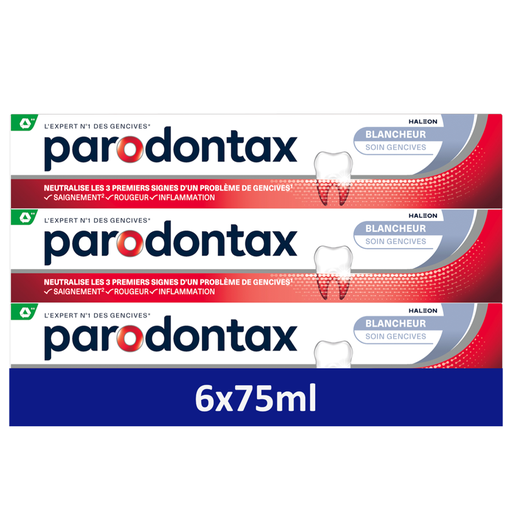 PARODONTAX Whitening Care Toothpaste Pack of 6 x 75 ml