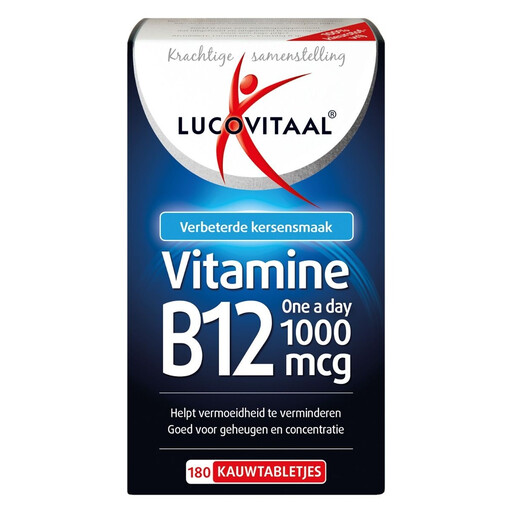 Lucovitaal Vitamine B12 Eén per Dag 1000 mcg - 180 Kauwtabletten