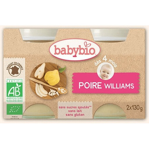 Baby Bio Pot Poire 4M 2x130g