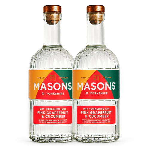 Masons Of Yorkshire 粉红西柚黄瓜金酒 70cl 两瓶装