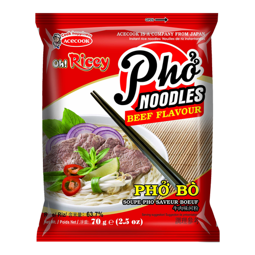 Acecook Oh! Ricey Instant Pho Beef Flavour 70 g
