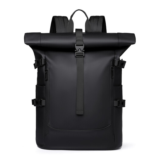 Water Repellent Roll Top Laptop Backpack 15.6 Inch