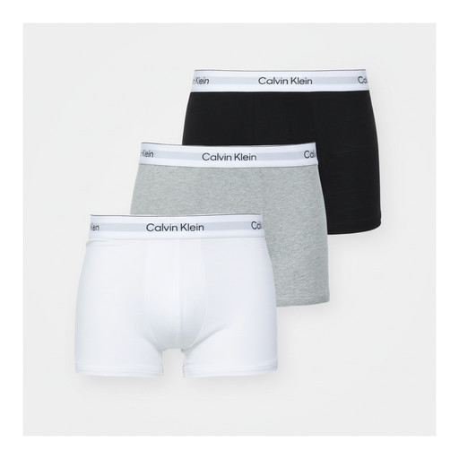 Calvin Klein 3-Pk Trunk - Icon Cotton Stretch - Black/White/Grey Heather 4XL