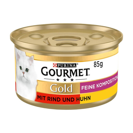 PURINA GOURMET Gold Fine Composition Wet Cat Food, with Beef and Chicken, 12-Pack (12 x 85g)