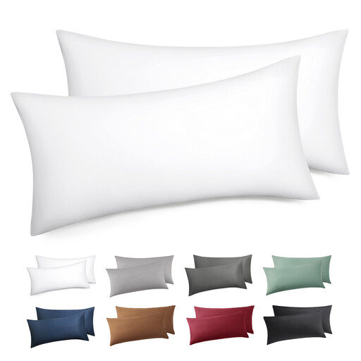 Pillowcase 80x80 2-Piece Set - 90% Cotton, Headboard Pillowcase 80x80, Zippered Pillowcases, OEKO-TEX, Pillow Cover - Soft, Breathable, and Durable for Bed and Sofa, White