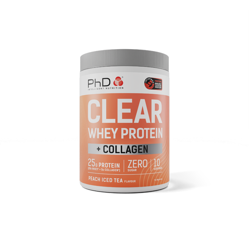 PhD Clear Whey + Collagen Beauty Support Powder Peach Iced Tea