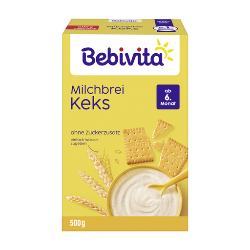 Bebivita Biscuit Milk Porridge Baby Cereal, No Added Sugar, from 6 Months, 500g Box