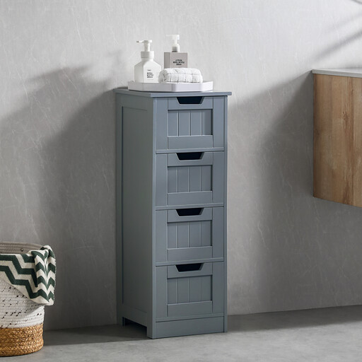Bath Vida Priano 4 Drawer Grey Storage Unit