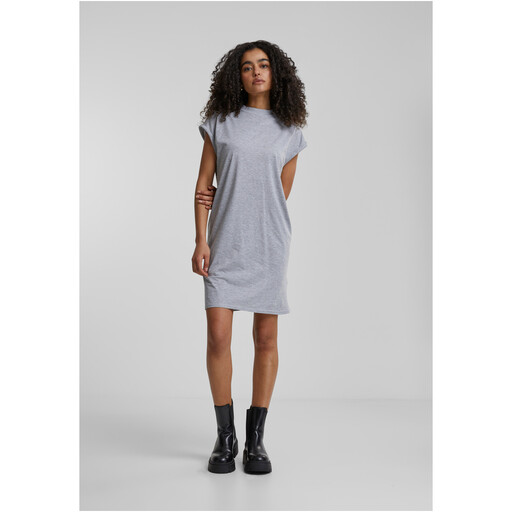 Urban Classics Ladies Turtle Extended Shoulder Dress in Grau