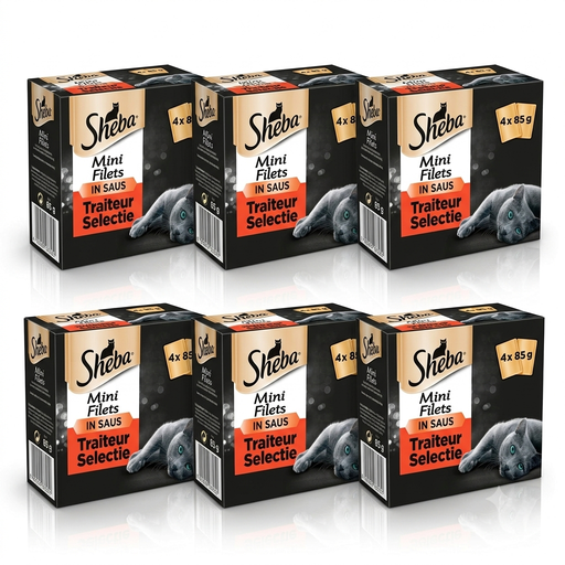 Aliment pour chat Sheba, mini-filets en sauce, assortiment gourmand, 24 x 85 g