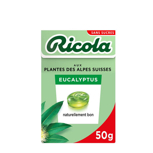 RICOLA Swiss Herb Sugar-Free Eucalyptus Throat Drops 50g
