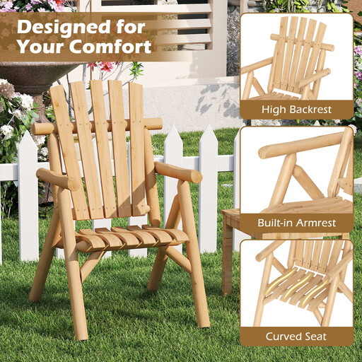Costway Solid Wood Patio Chair