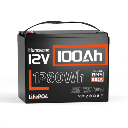 HumsiENK 12V 100Ah Deep Cycle LiFePO4 Battery IP67