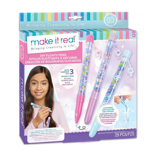 MAKE IT REAL 2901326 Craft Set, DIY Glitter Pens