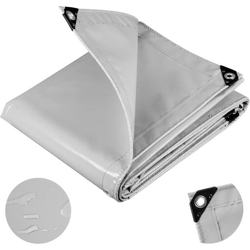 Woltu Protective Tarp with Eyelets, Waterproof PVC Tarp 500g/m²