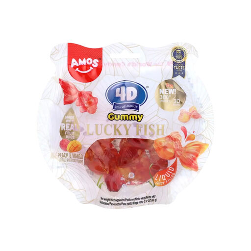 Amos 4D Gummy Lucky Fish - Peach & Mango