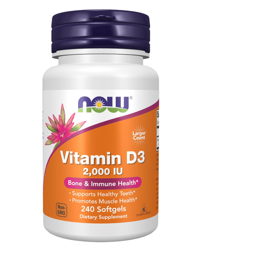 NOW Foods Vitamin D3 2000IU Immune Support Softgels