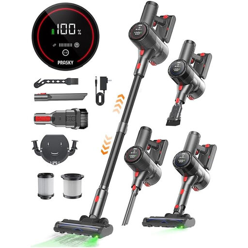 Prasky P1MAX Vacuum Black - with cup, Type C/EU plug, Extended runtime, intelligent display, 150 AW