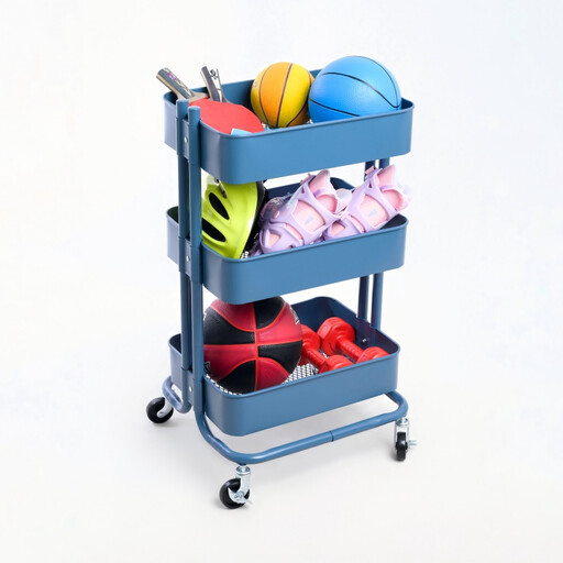 Premium 3-Tier Metal Rolling Storage Trolley