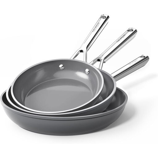 Naturepan 3-Piece Diamond Titanium Ceramic Frying Pan Set