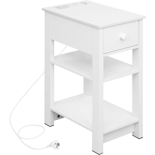 Woltu Nachttisch mit Steckdosen & USB-Anschlüssen