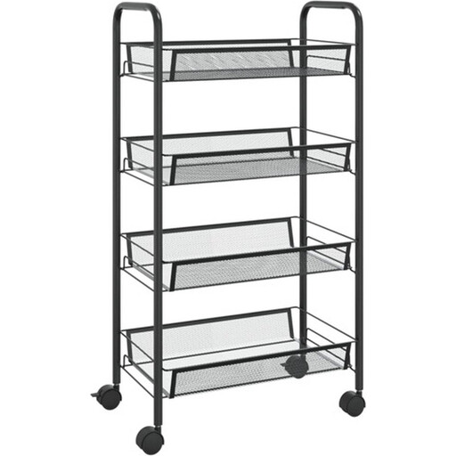 vidaXL Kitchen Trolley Iron - Black, 46 x 26 x 85 cm