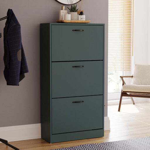 Vida Designs Shoe Cabinet 3 Doors Green