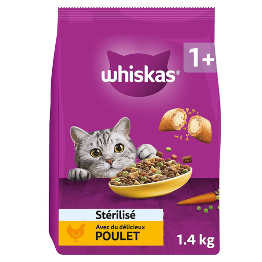 WHISKAS Dry Cat Food for Sterilised Adult Cats with Chicken