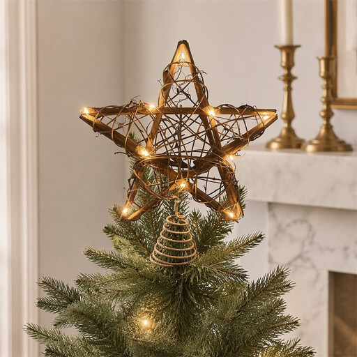 Huacan vine tree topper star with 10 lights