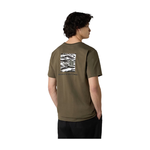 THE North Face Men T-Shirts NF0A8E3H New Taupe Green/TNF Bla L