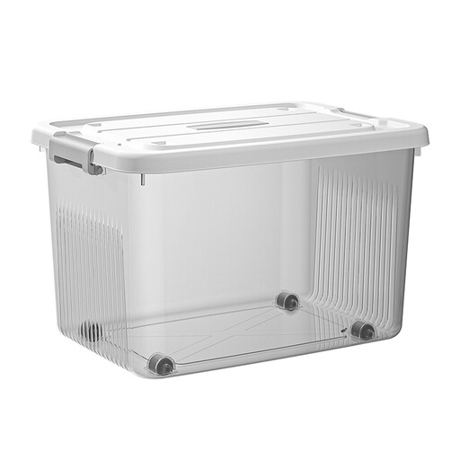 Set of 4 E-YAYUN transparent reinforced plastic storage crates