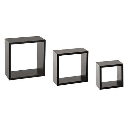 Cube shelf set in black