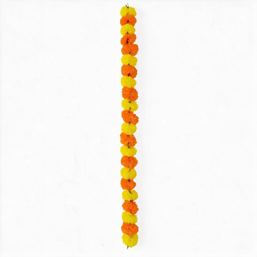 5Pcs 4.9FT Red and Yellow Marigold Garland for Decoration