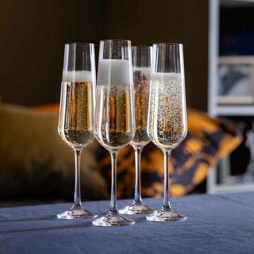 Dartington Crystal Cheers Optic 香槟 Prosecco 笛形杯，4 只装