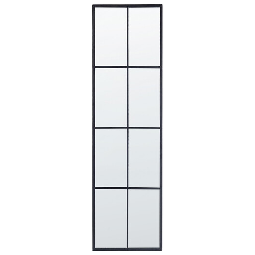 Beliani Metal Window Mirror 38 x 132 cm Black CAMON