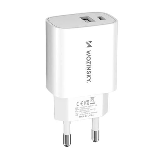 Wozinsky WGWCW 20W USB-A & USB-C Wall Charger - White