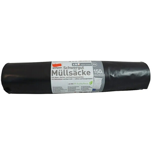 Quickpack Heavy Duty Trash Bags 150L