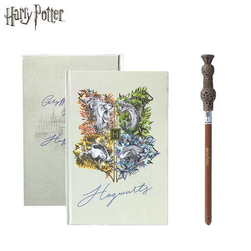 2pcs Harry Potter Hogwarts 4-House Notebook & Harry’s Wand Pen Set