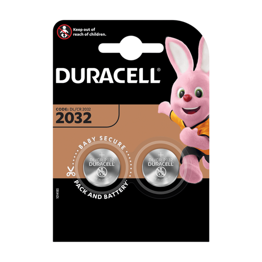 DURACELL CR2032 3V Lithium Coin Batteries - 2 Pack