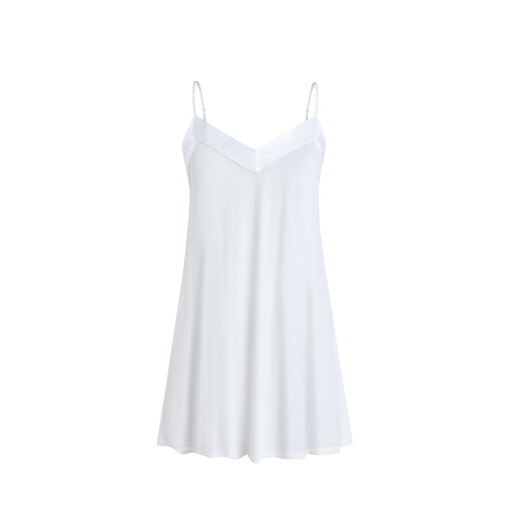 IZURIA v-neck white suspender dress